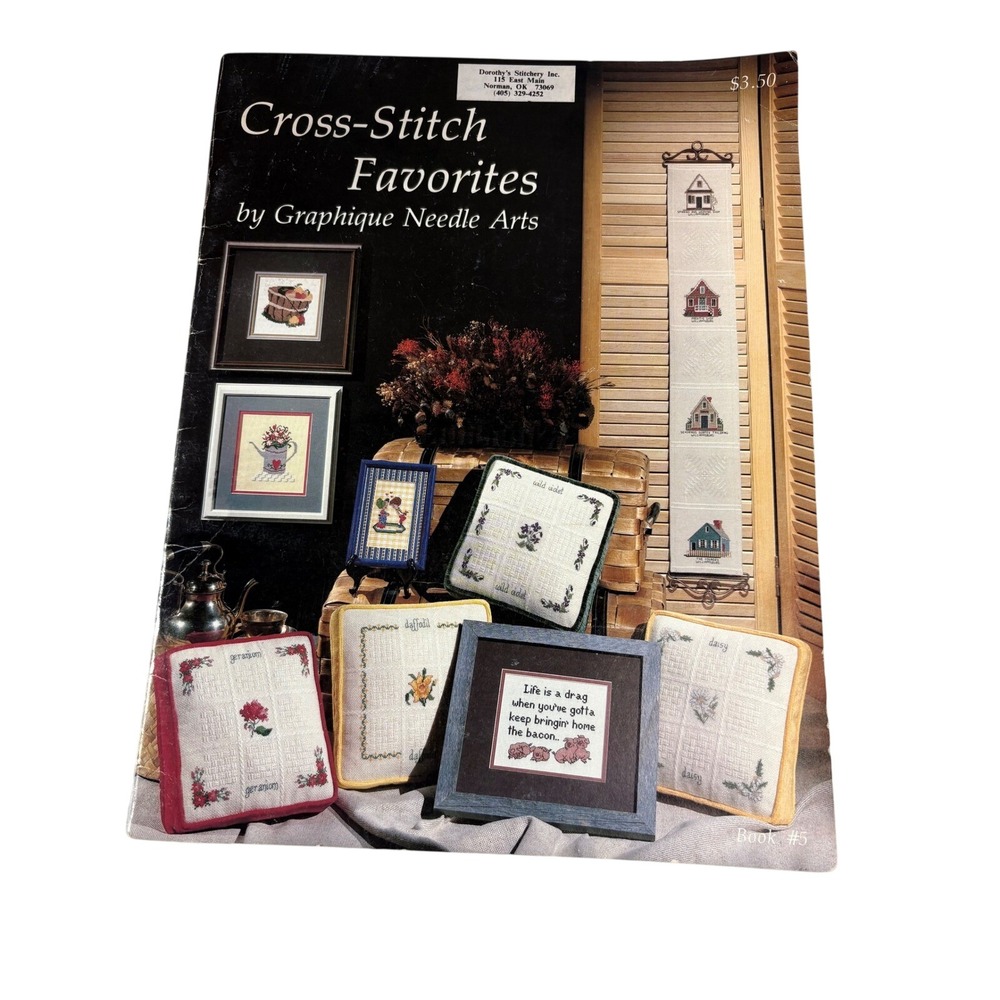Vintage 1979 Graphique Needle Arts Cross-Stitch Favorites‎ Book 5 Patterns DIY